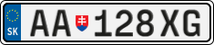 License plate of Slovakia, Cars