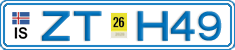 License plate of Iceland, Cars