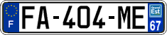 French license plate, SIV (ordinary)