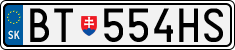 License plate of Slovakia, Cars