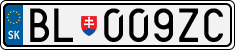 License plate of Slovakia, Cars