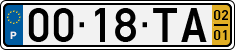 License plate of Portugal, Regular plates