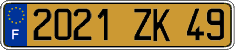 French license plate, FNI