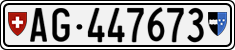 License plate of Switzerland, Cars