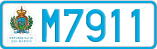 License plate of San Marino, Cars (A1234)