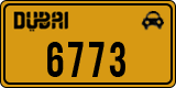 License plate of the UAE, Dubai, Taxi
