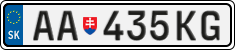 License plate of Slovakia, Cars