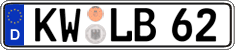 German license plate, Regular plates