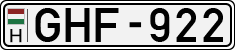 license plates of Hungary, Cars (1990)