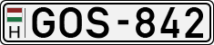 license plates of Hungary, Cars (1990)