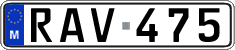 License plate of Malta, Regular plates (ABC 123)