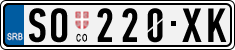 License plate of Serbia, Cars