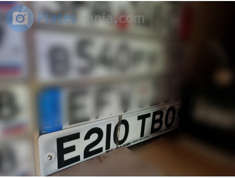 E210 TBO, License plate without vehicle
