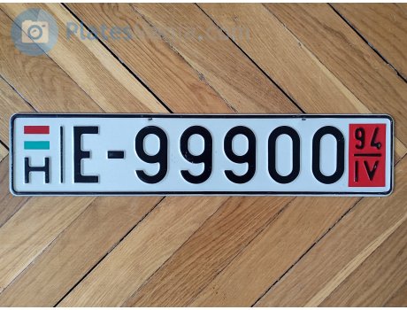 E-99900 94, License plate without vehicle