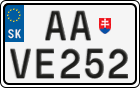 License plate of Slovakia, Export transit plates