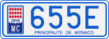 License plate of Monaco, Cars