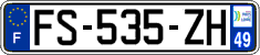 French license plate, SIV (ordinary)