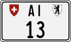 License plate of Switzerland, Cars