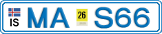 License plate of Iceland, Cars