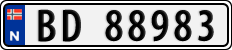 License plate of Norway, Cars