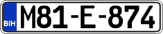 License plate of Bosnia and Herzegovina, Regular plates