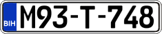 License plate of Bosnia and Herzegovina, Regular plates