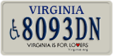 Virginia, Vehicles for disabled persons (#1234XX)