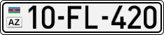 License plate of Azerbaijan, Cars