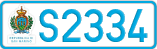 License plate of San Marino, Cars (A1234)
