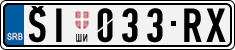 License plate of Serbia, Cars