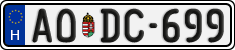 license plates of Hungary, Regular plates (2022)