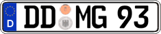 German license plate, Regular plates
