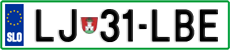 License plate of Slovenia, Cars