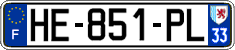 French license plate, SIV (ordinary)