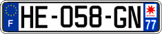 French license plate, SIV (ordinary)