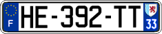 French license plate, SIV (ordinary)