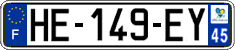 French license plate, SIV (ordinary)