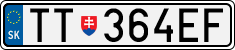 License plate of Slovakia, Cars