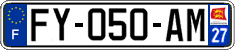French license plate, SIV (ordinary)