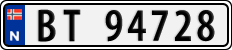 License plate of Norway, Cars