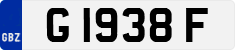 License plate of Gibraltar, Regular car plates (G 1234 A)
