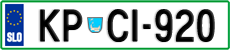 License plate of Slovenia, Cars