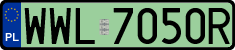License plates of Poland, Electric vehicles