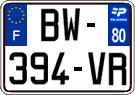French license plate, SIV (ordinary)