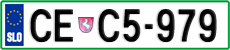 License plate of Slovenia, Cars