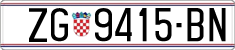 License plate of Croatia, Regular plates