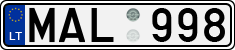 License plate of Lithuania, Cars