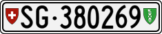 License plate of Switzerland, Cars