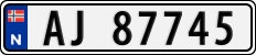 License plate of Norway, Cars