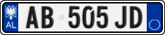 License plate of Albania, Cars (2011)